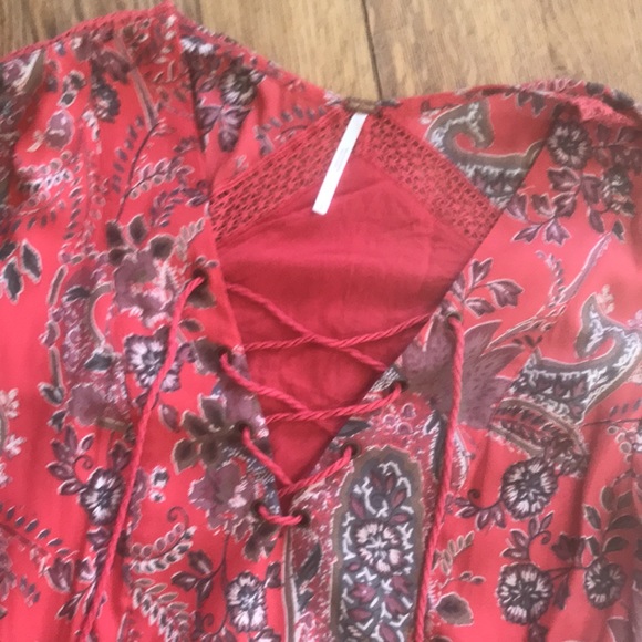 ✨SOLD✨Red Floral Free People Flowy Dress - Picture 6 of 7